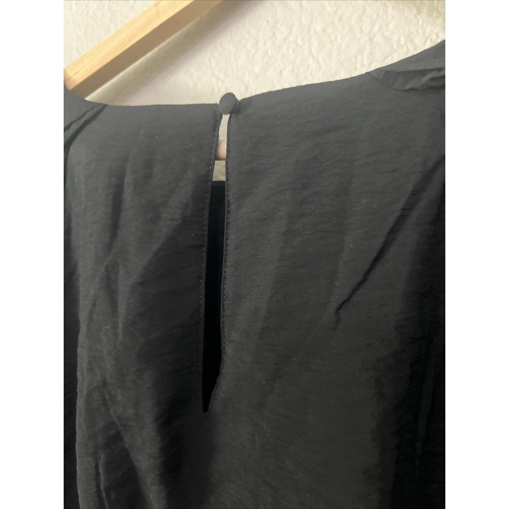 Banana Republic NWT Blouse BLACK Long Sleeve SIZE M Pleated - Picture 8 of 8